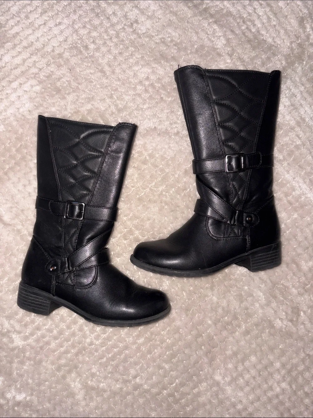 Classic Black Mid-Calf girls Boots - (Brand)